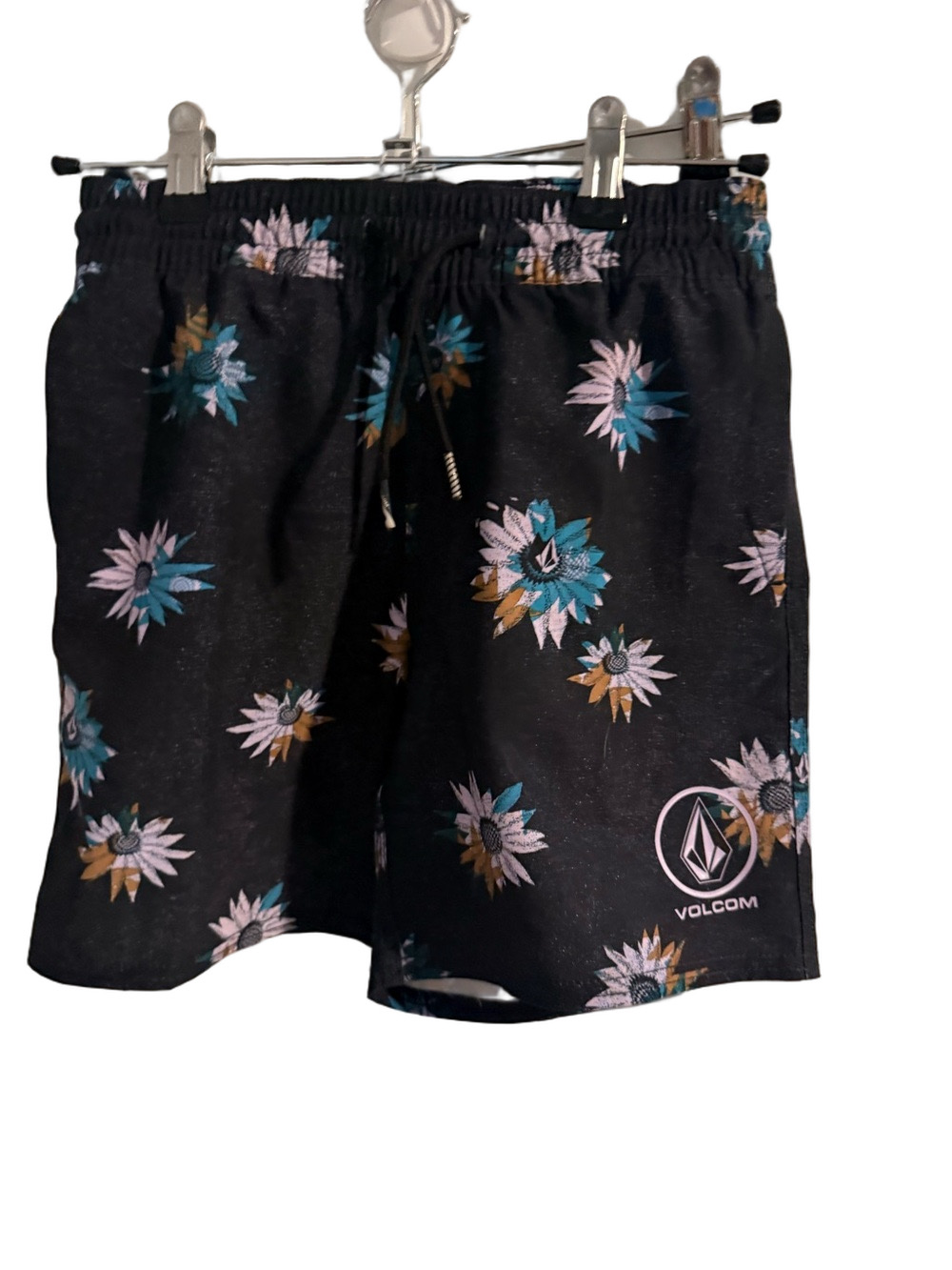Volcom youth board short Black Floral Board Shorts Swim Trunks Size Small